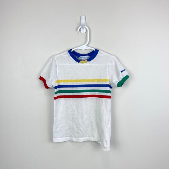 Vintage OshKosh B'gosh Colorful Striped T-Shirt 7 USA - Picture 1 of 14